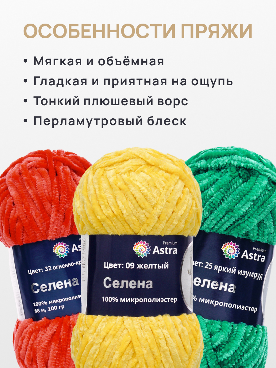 Пряжа для вязания Astra Premium Селена 100г 68м 4шт - фото 6