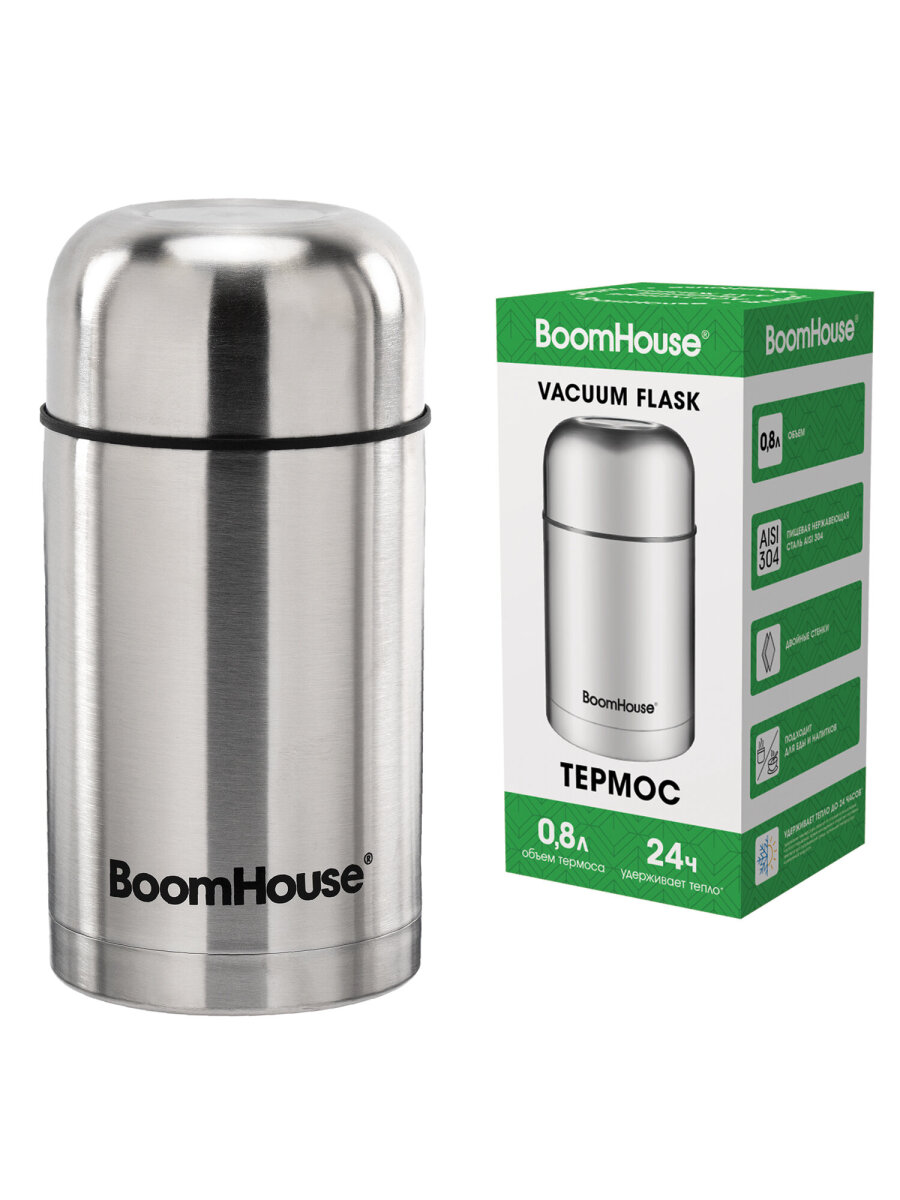 Термос BoomHouse для чая кофе еды 800 мл с широким горлом походный - фото 2