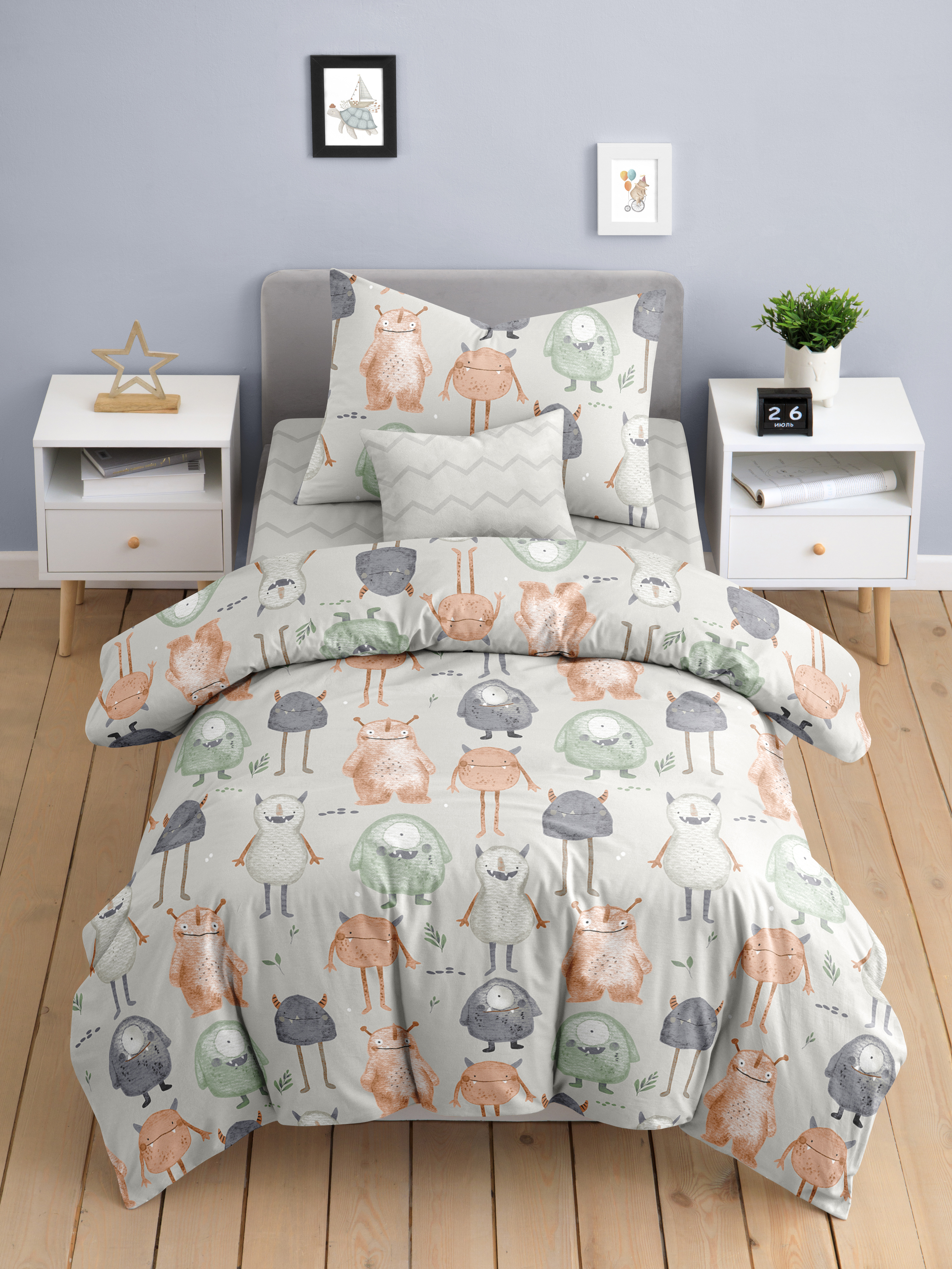 Комплект постельного белья Ночь Нежна Крумпетс полутораспальный 3 предм. - фото 1