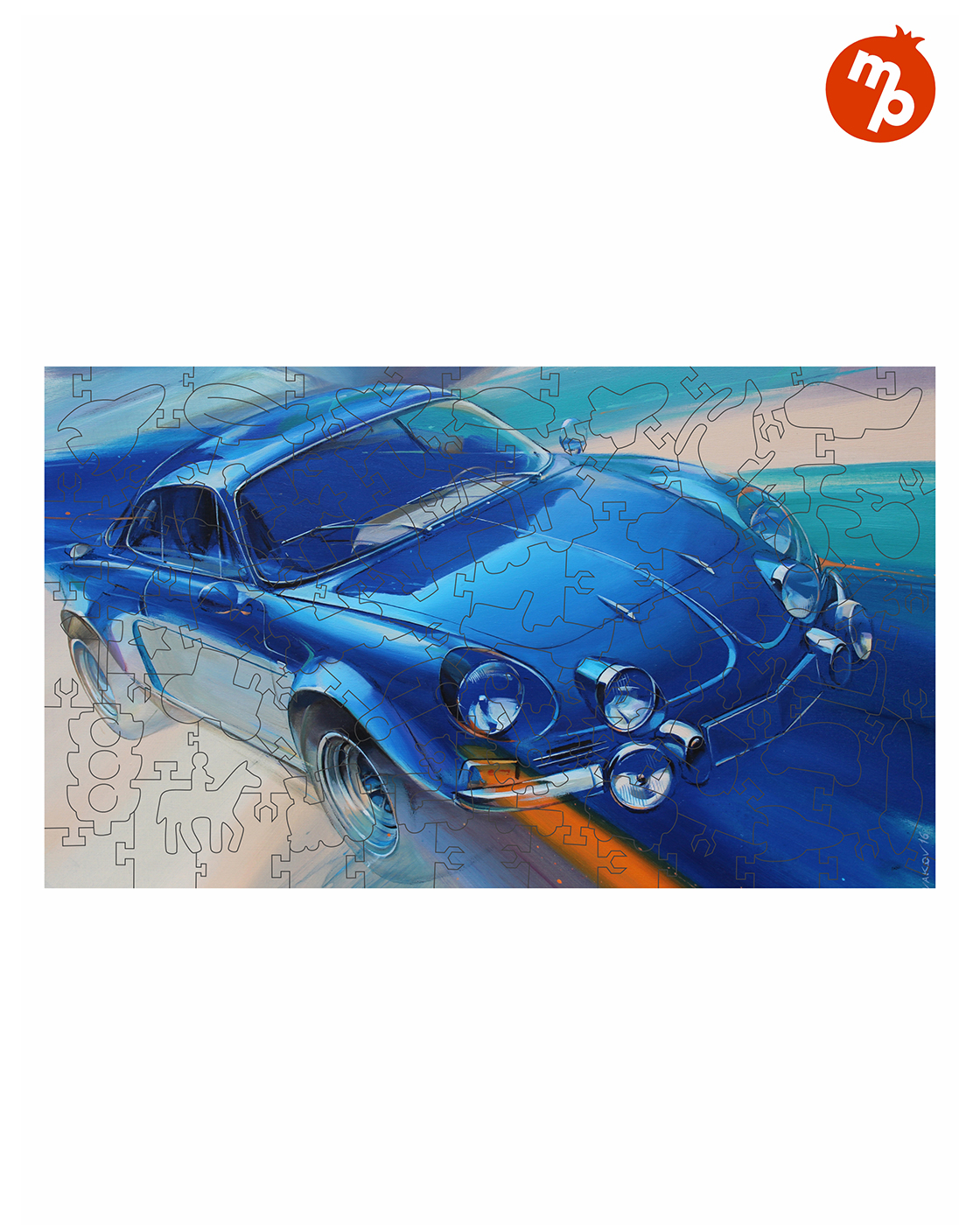 Пазл 1TOY Автомобиль ретро синий деревянный - фото 7