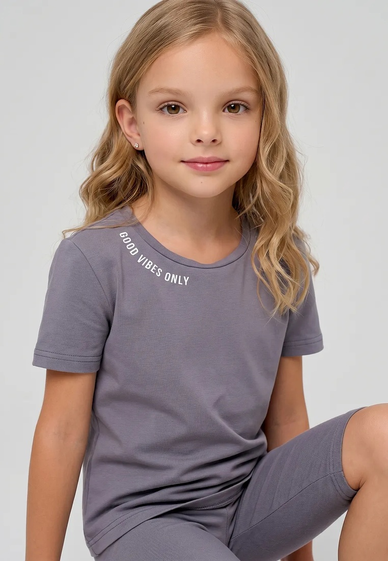 Изображение товара Летний комплект для девочки YOULALA 98 футболка и велосипедки Изображение товара Летний комплект для девочки YOULALA 98 футболка и велосипедки