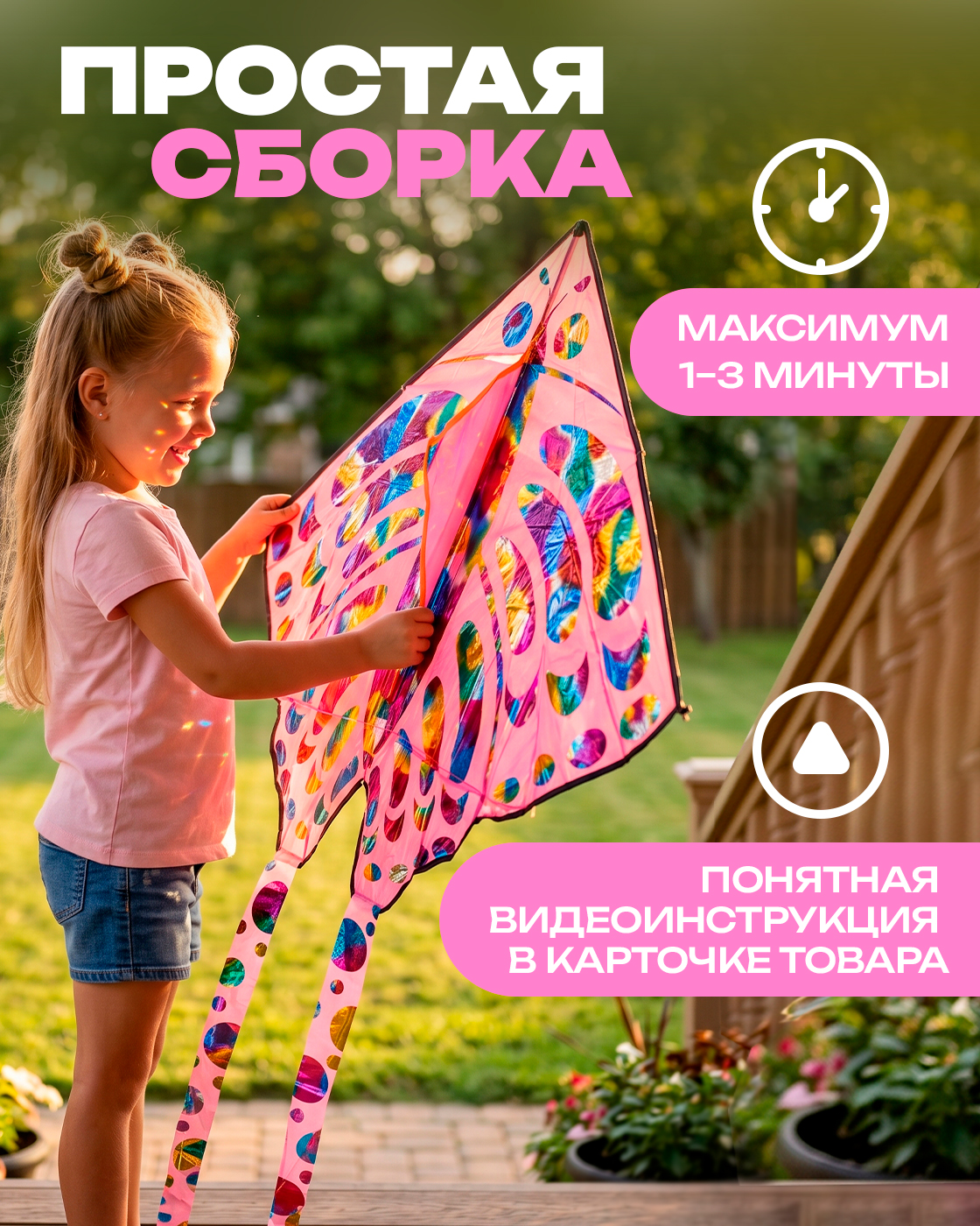 Воздушный змей 1TOY маленький бабочка - фото 3