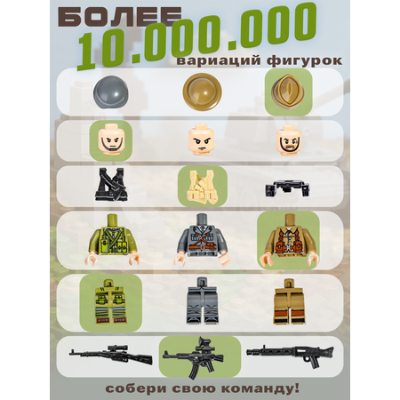 Игровой набор BAZUMI Военные солдатики с оружием