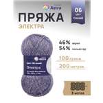 Пряжа Astra Premium Электра с люрексом 100 г 200 м 06 синий 3 мотка