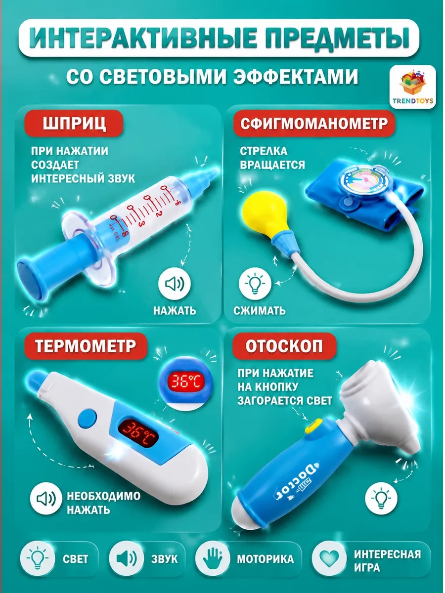 Игрушка TrendToys Доктор зеленый 44 предм. - фото 2