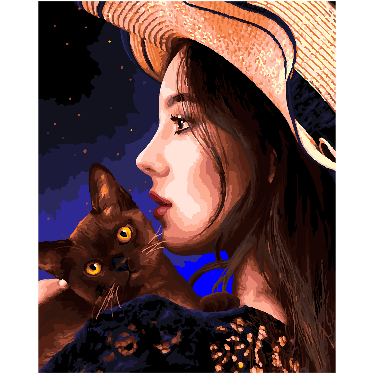 Картина по номерам LORI(колорит) Девушка и британский кот - фото 1
