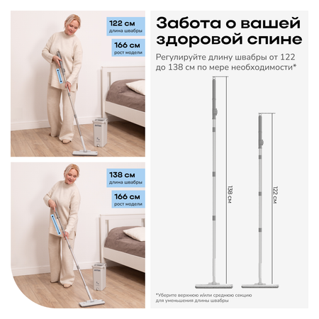 Швабра с отжимом и ведром Zetter XS 2.0 (5,5 л)
