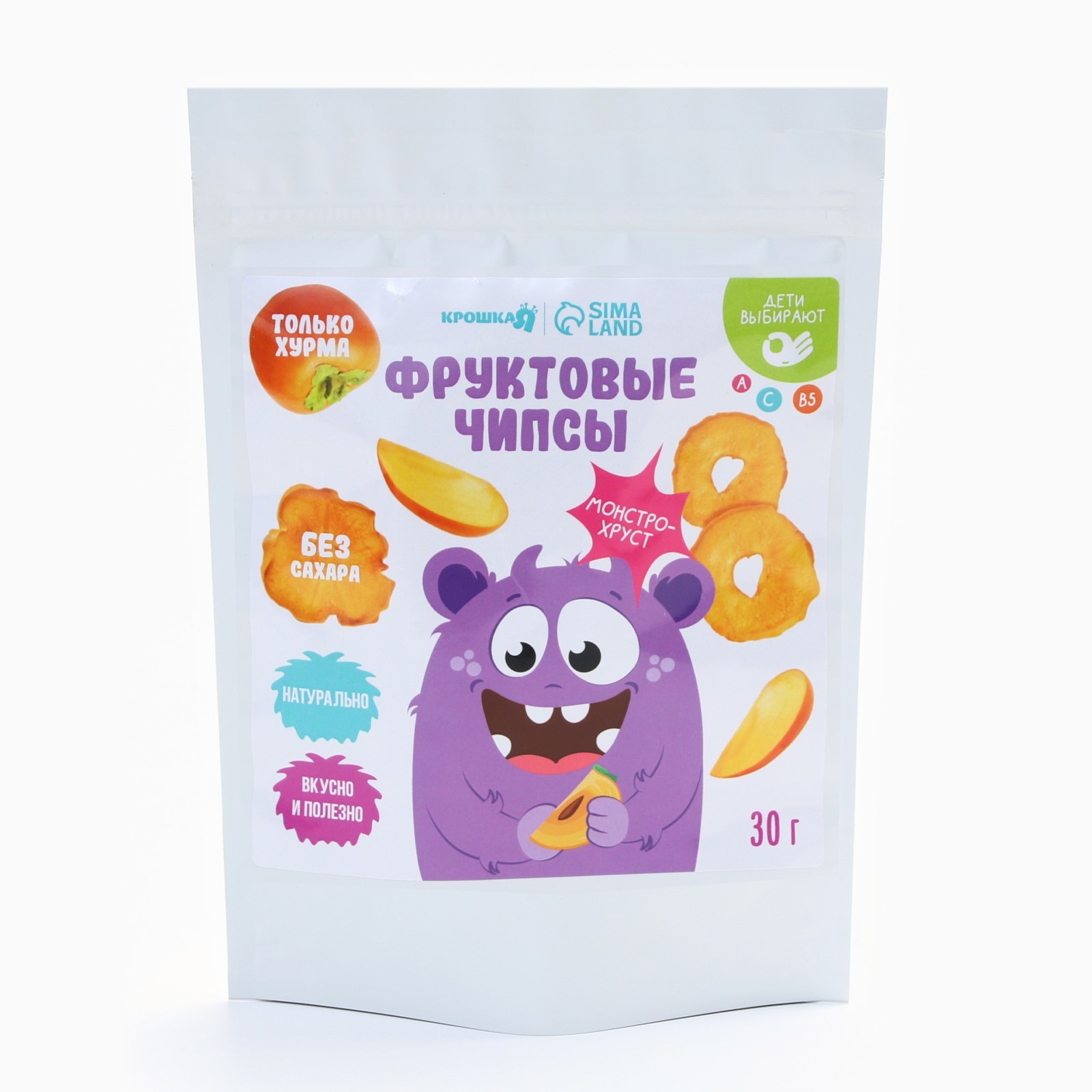 Фруктовые чипсы Крошка Я без сахара хурма 30гр - фото 1