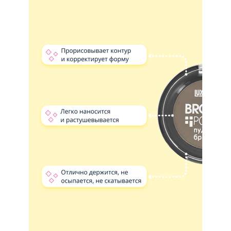 Тени для бровей Luxvisage Brow powder тон 4 deep taupe