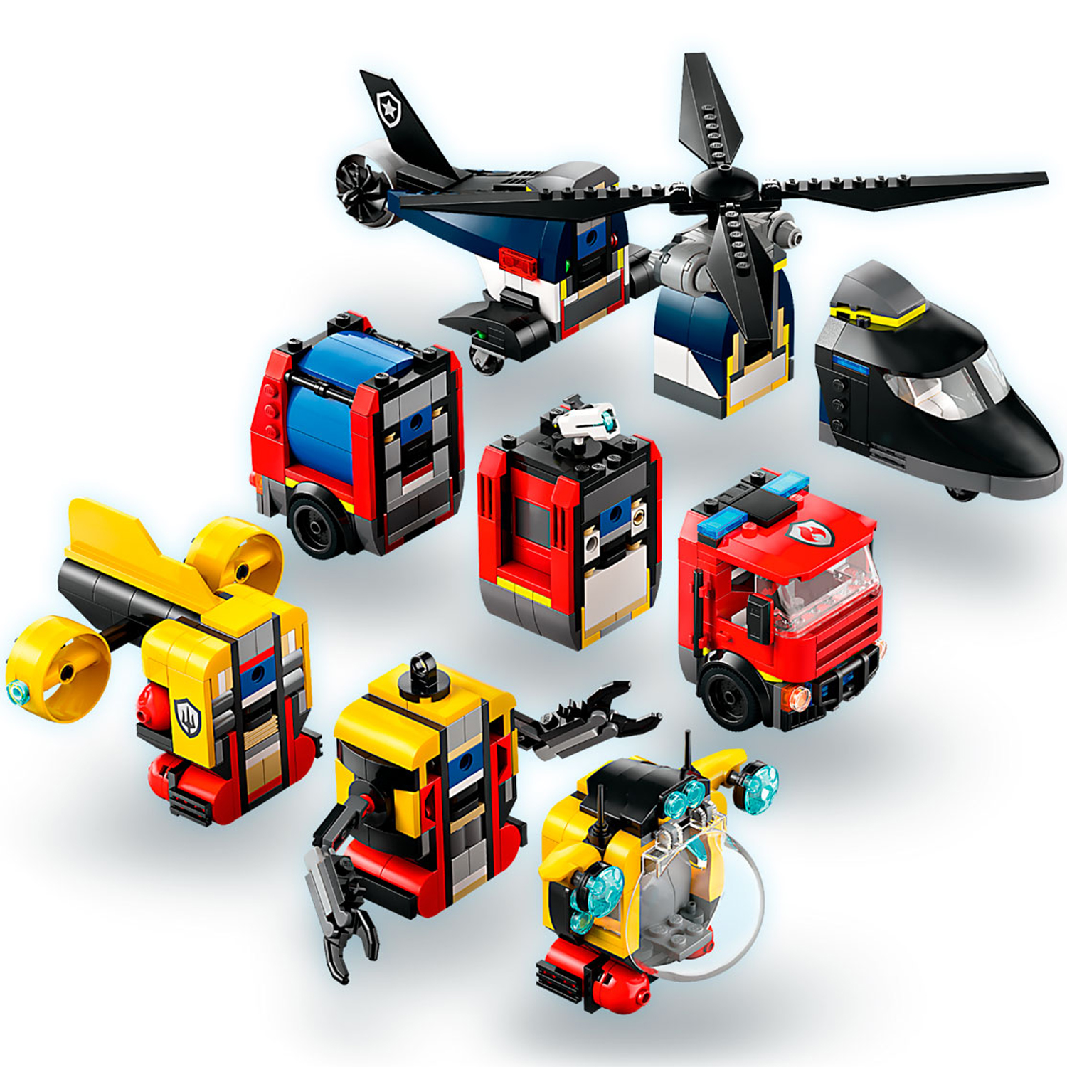 Конструктор LEGO City Вертолёт,пожарная машина,лодка блочный - фото 12