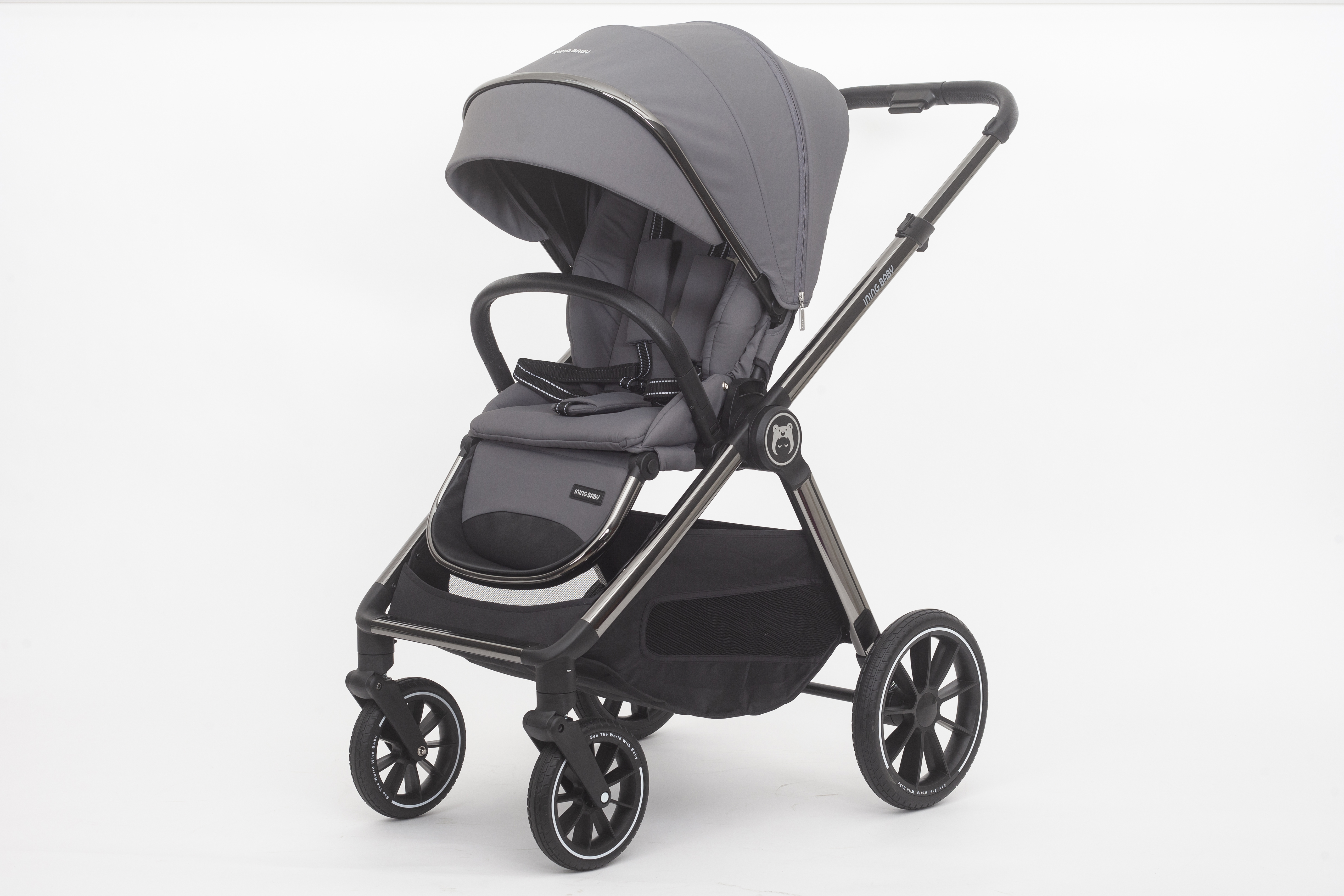 Коляска 2в1 Ining baby pro grey - фото 2