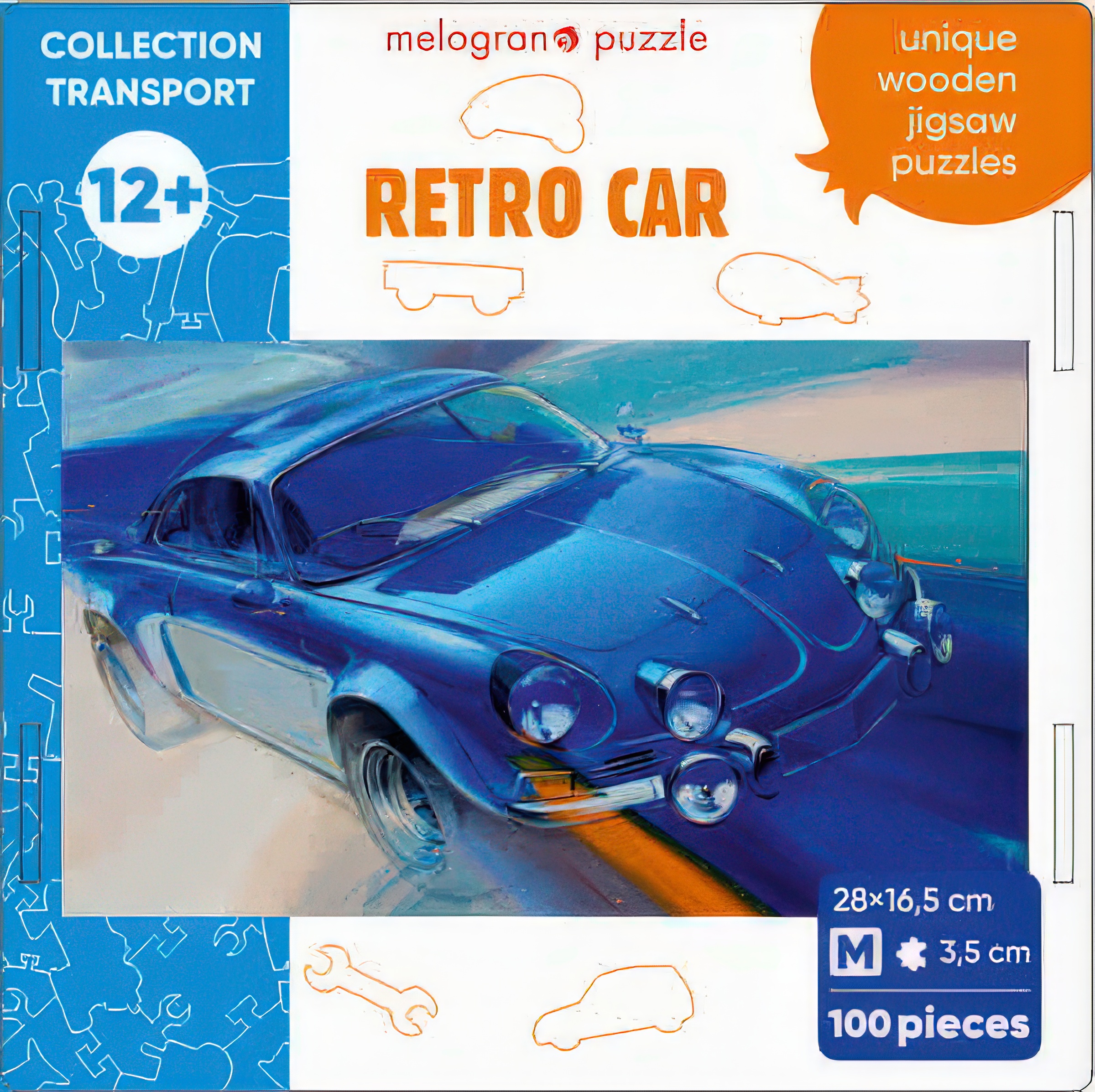 Пазл 1TOY Автомобиль ретро синий деревянный - фото 11