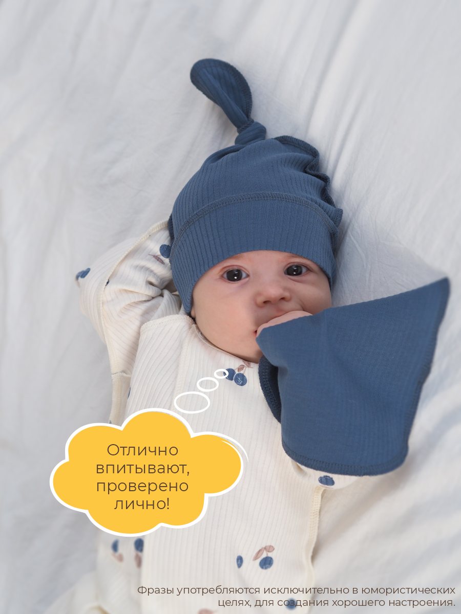 Платочки 3 шт ШВЕЙНЫЕ ИСТОРИИ платочки_голубика - фото 6