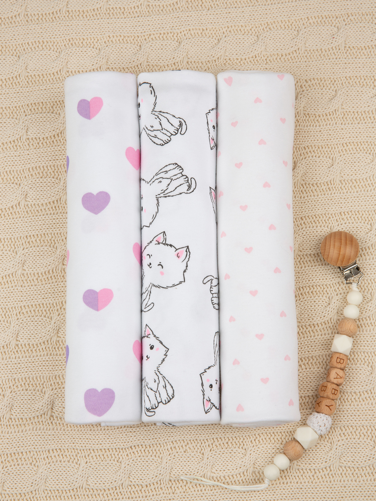 Пелёнка inlovery трикотаж 85х100 см 3 шт. - фото 2