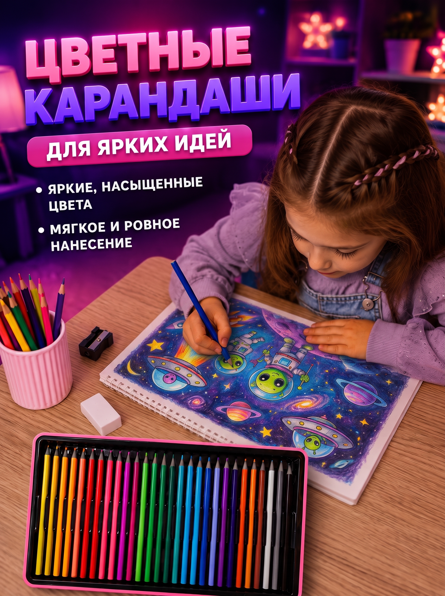 Набор для рисования LABI Космо кот 147 шт. - фото 9