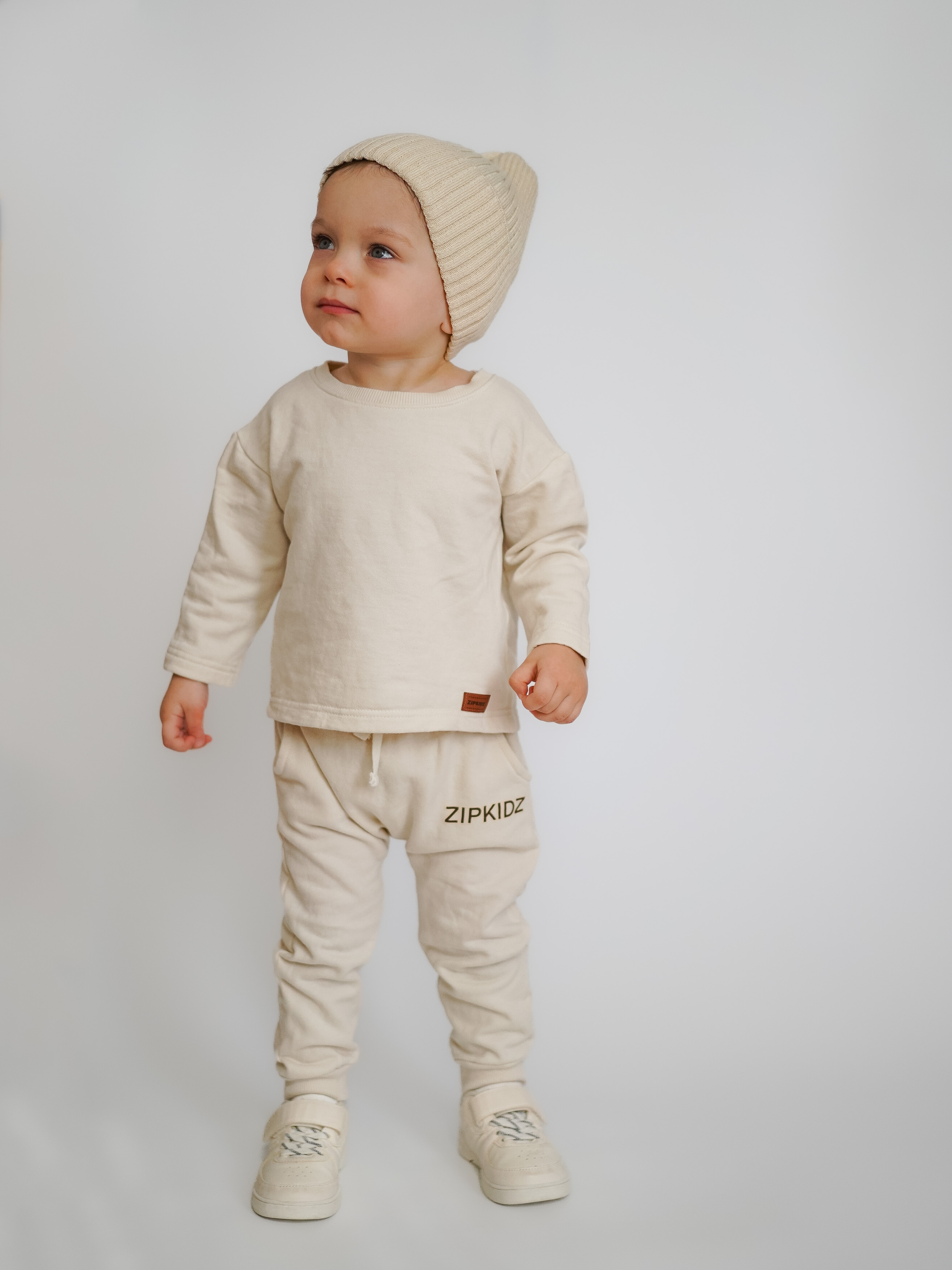 Лонгслив и брюки ZipkidZ KD-128-бежевый - фото 1