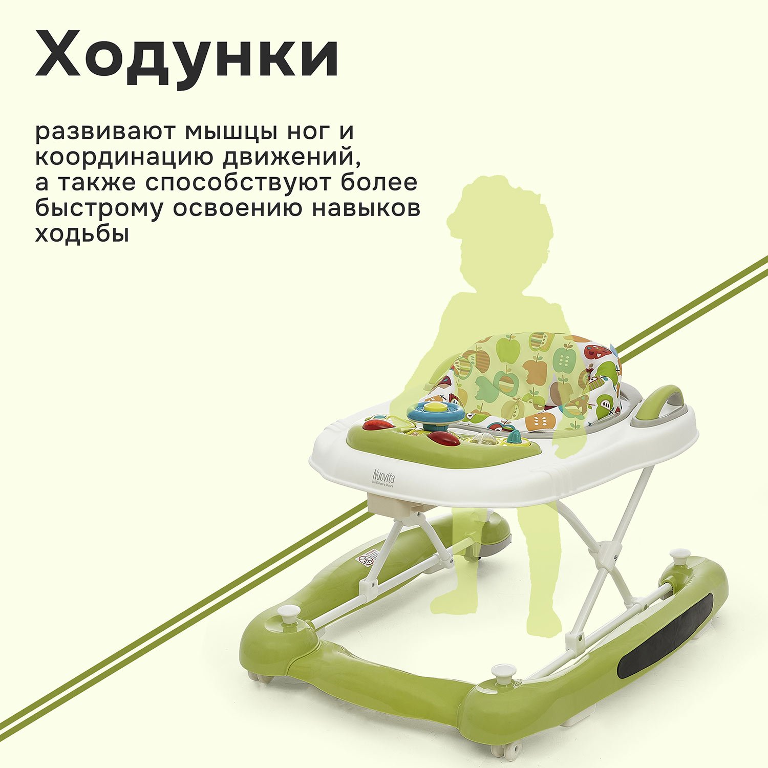 Ходунки Nuovita Chance зеленый - фото 15