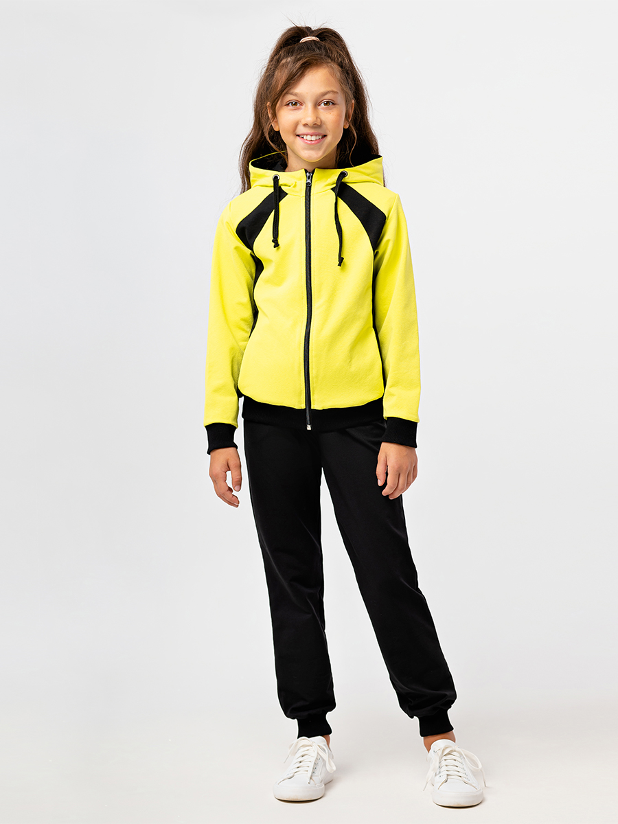 Спортивный костюм RODOS М-258/черный_салатовый - фото 2