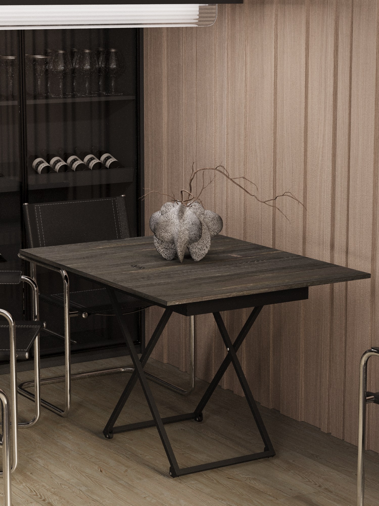 Стол-трансформер КАЛИФОРНИЯ МЕБЕЛЬ Андрэ Loft ЛДСП Интра Черный - фото 24