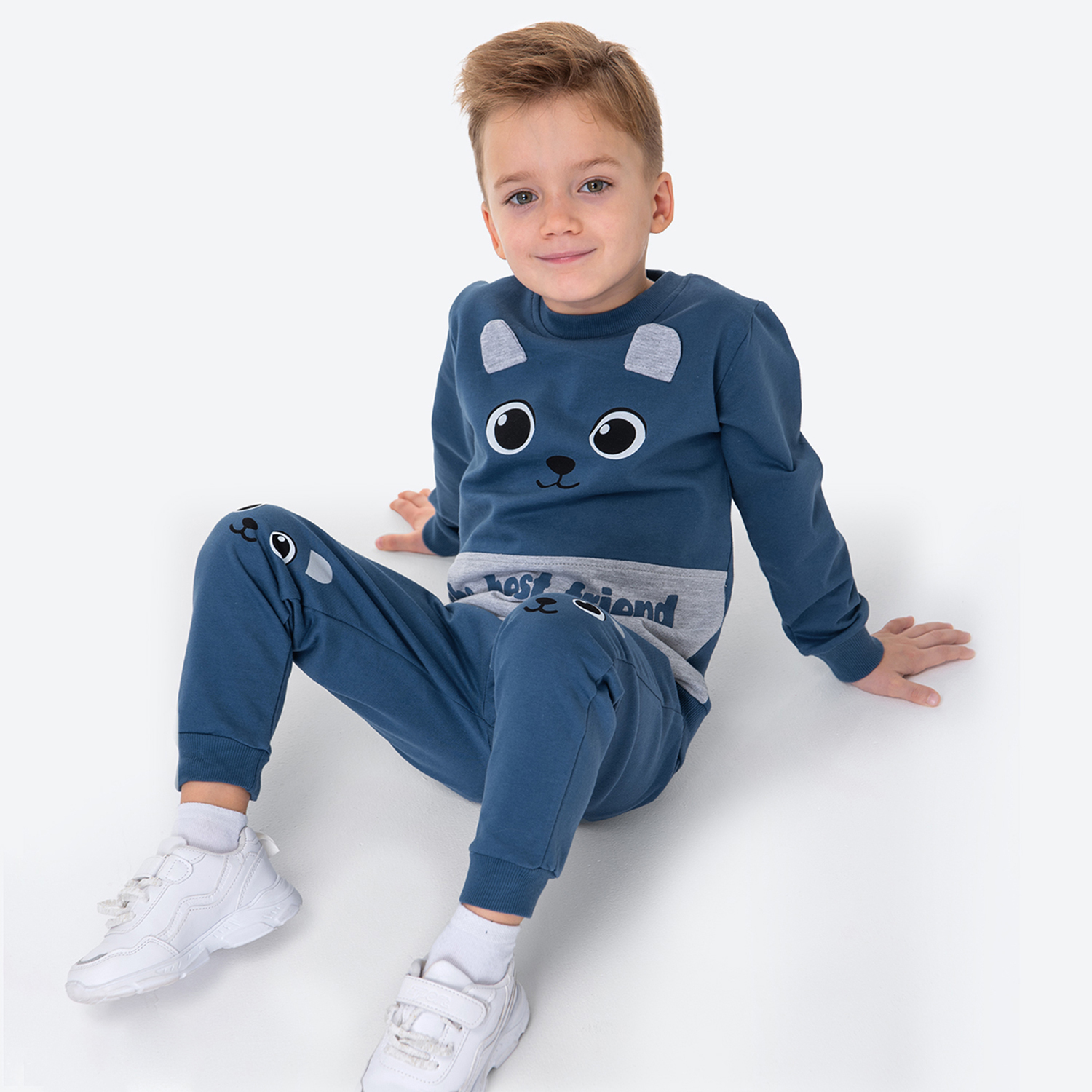 Свитшот и брюки HappyFox HF00122джинсовый - фото 8