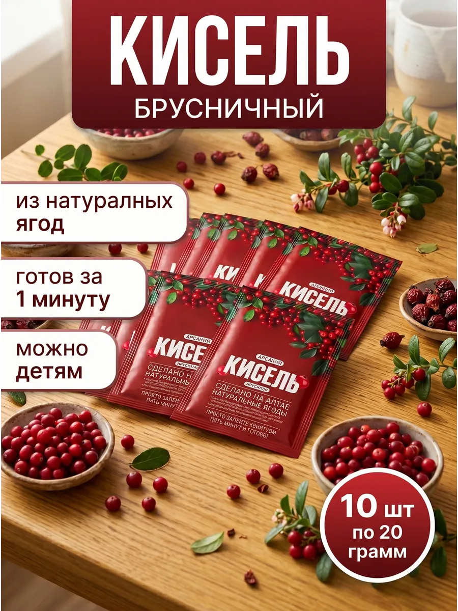 Кисель с натуральными ягодами АРСАНИЯ Витаминизированый - фото 1