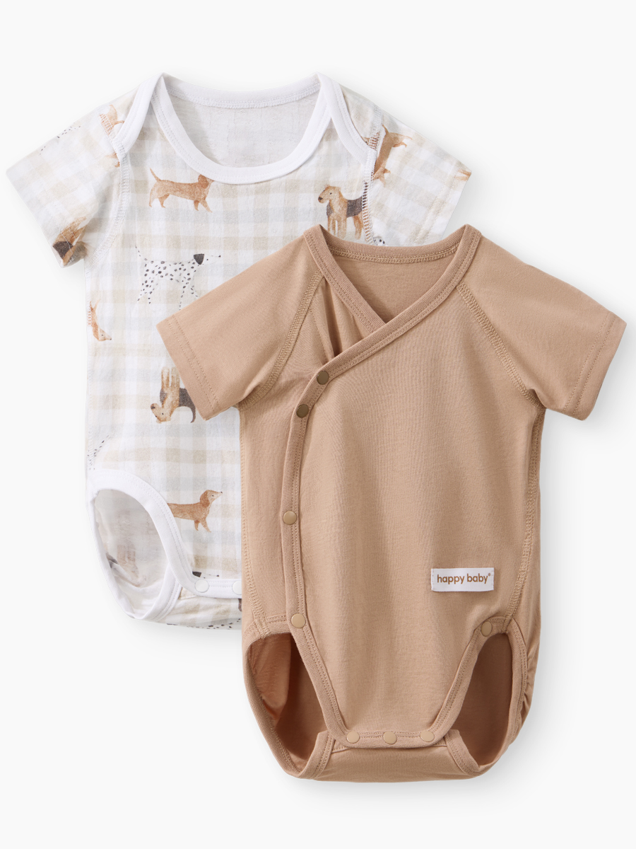 Боди 2 шт Happy Baby 90154-0_beige-dog - фото 1