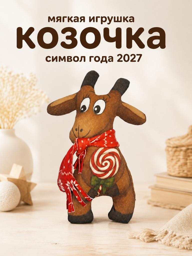 Мягкая игрушка Штучки к которым тянутся ручки коза - фото 1