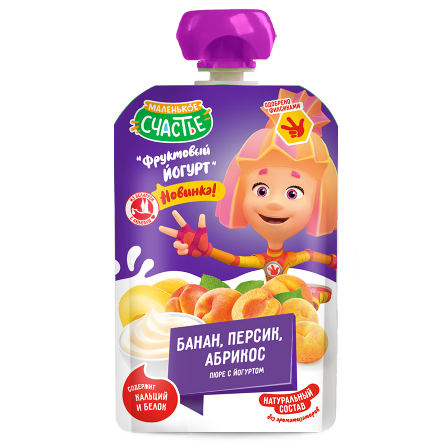 Пюре Маленькое счастье Банан-абрикос-персик с 6 мес 85 г - фото 1