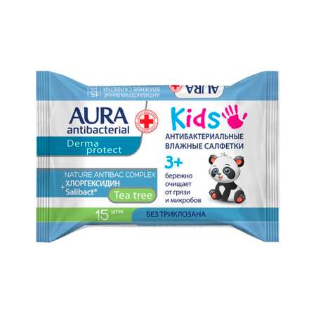 Влажные салфетки AURA 15 шт.