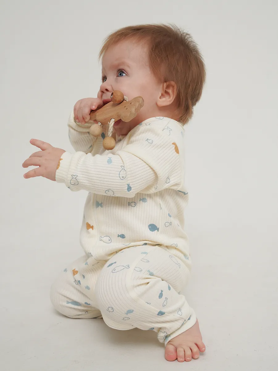 Комбинезон 3 шт Супер Пупс нбр/3пр/кмбнмол/голубыерыбки - фото 25