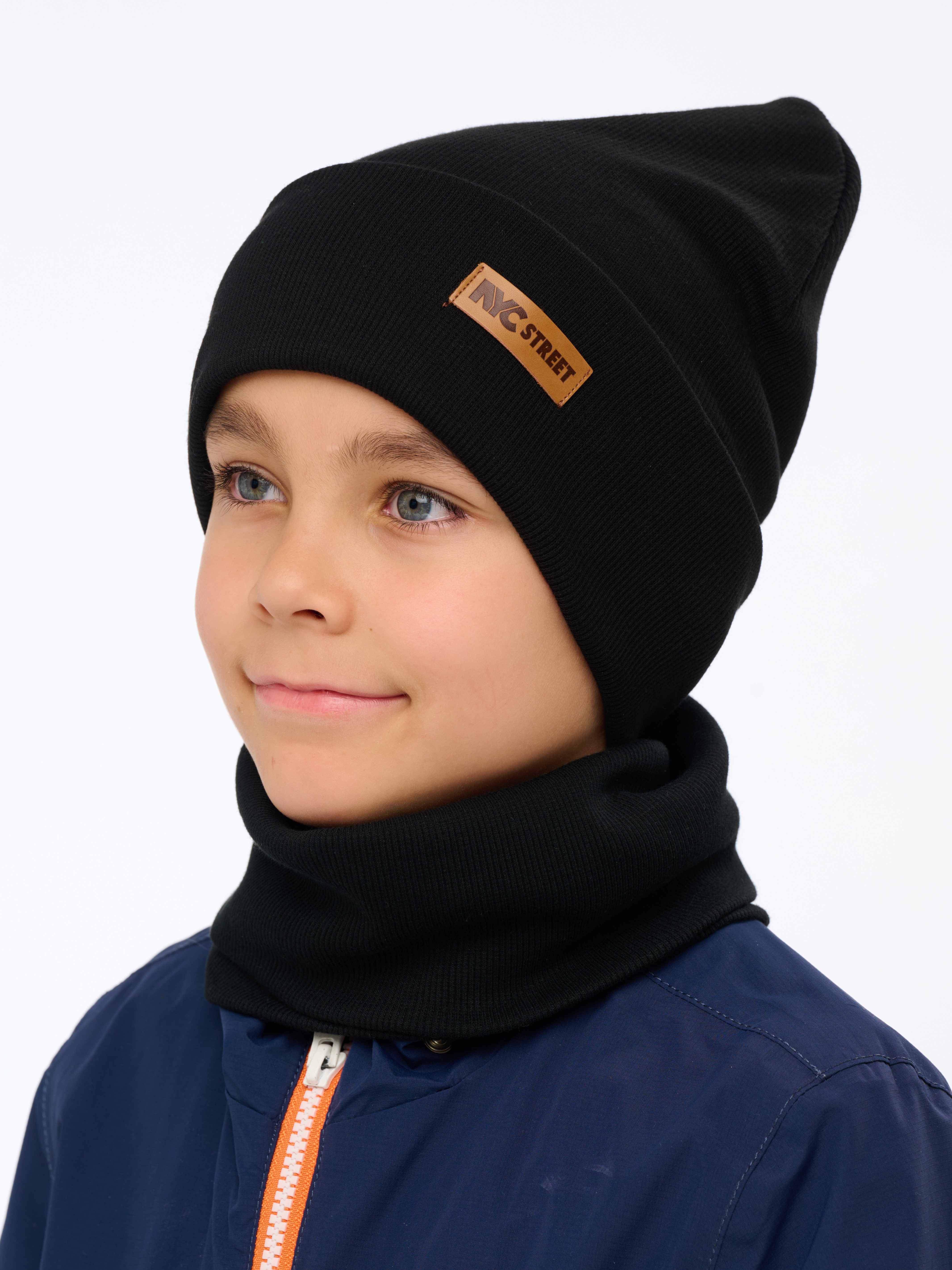 Шапка и снуд NYCkids NYC-H-40-KashOtvB-black - фото 1