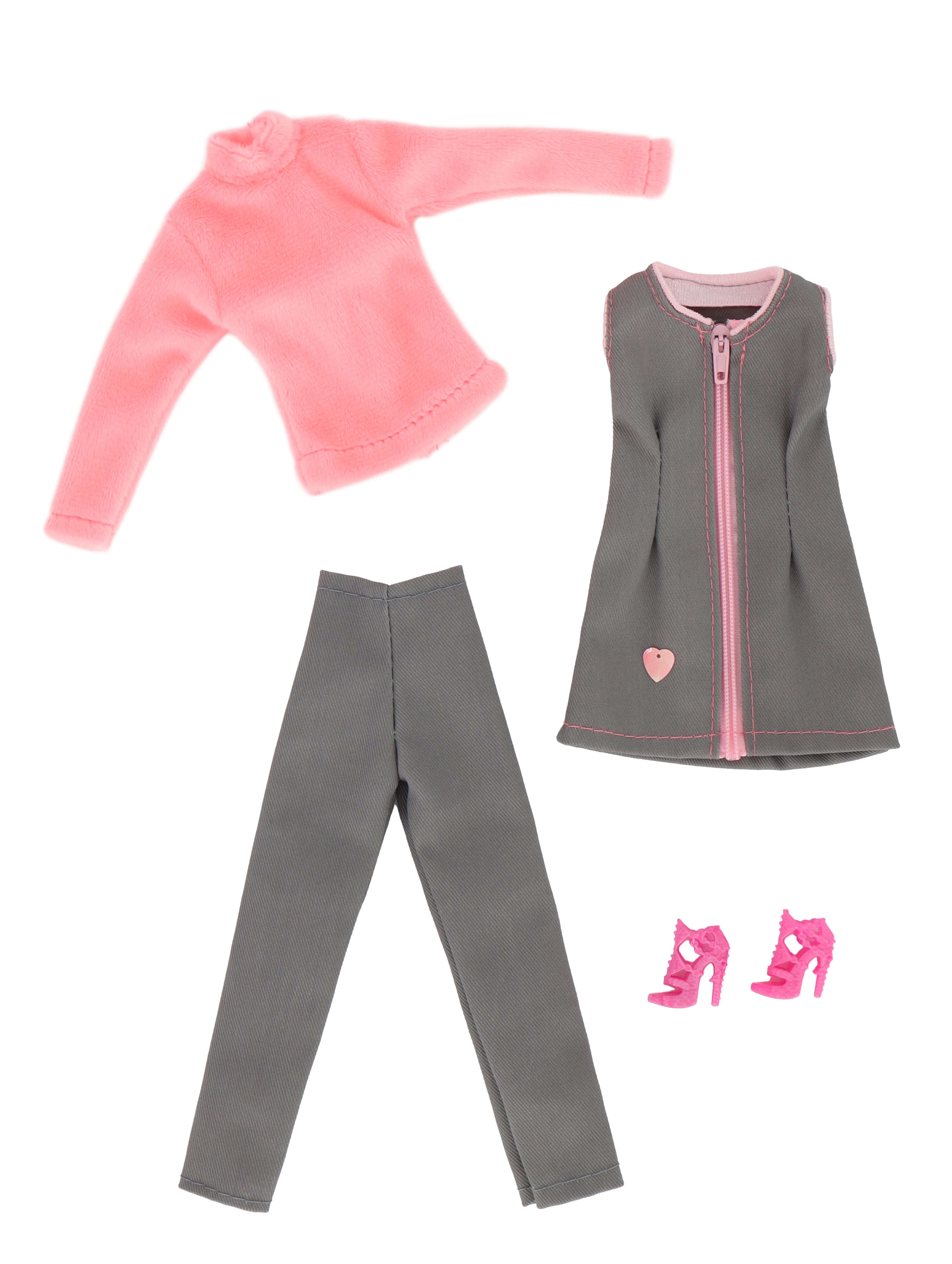 Одежда для кукол Модница 7777серый&розовый - фото 9