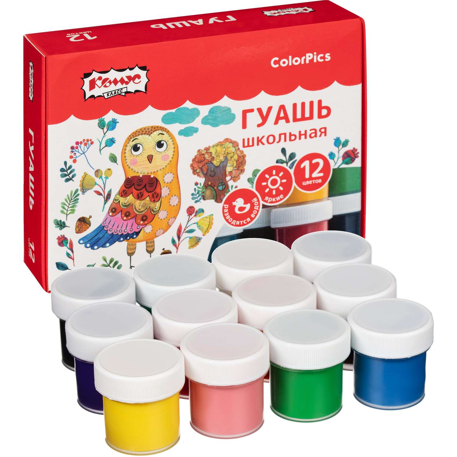 Краски гуашь Комус 12 цв. - фото 2