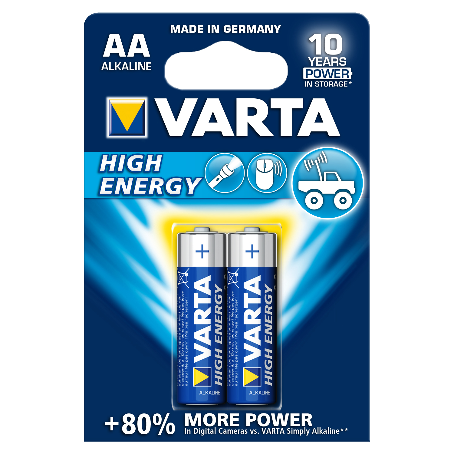 Батарейка Varta High Energy Mignon 1.5V - LR6/ AA 2шт - фото 3