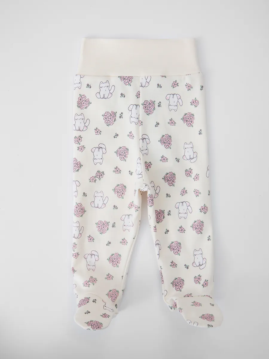 Ползунки 3 шт Mark Formelle (Марк Формэль) 85117-3/котики с цветами на молочном +мята +цветочки на роз - фото 9