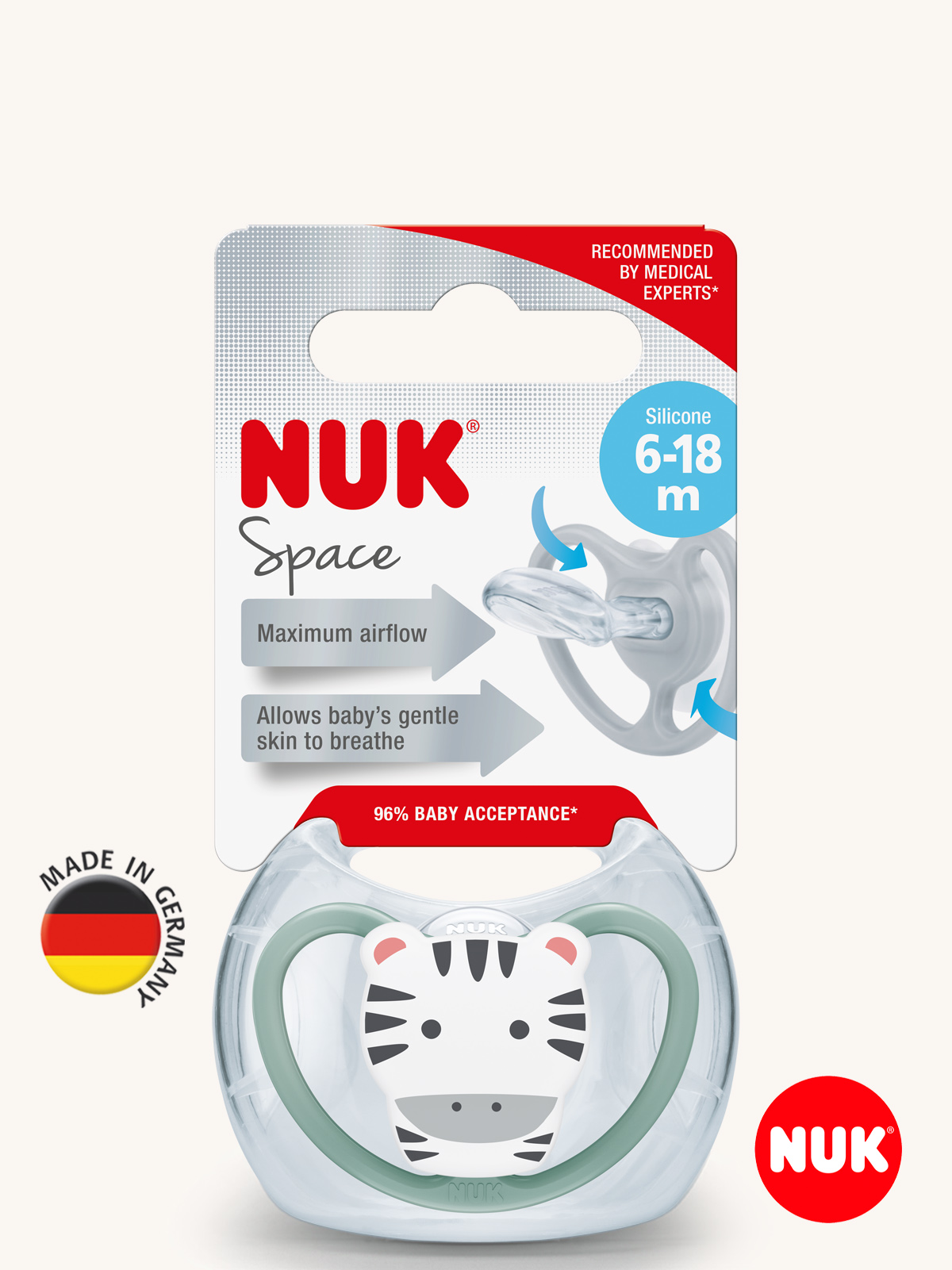 Пустышка Nuk силикон ортодонтическая от 6 мес. 1 шт. - фото 1