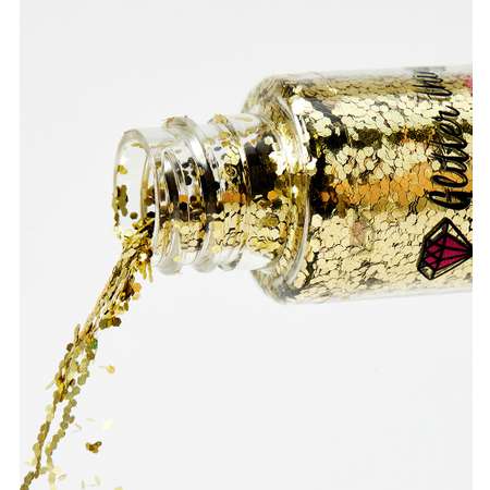 Блестки Glitter Things для макияжа маникюра рисования и декора Медовые соты 30 мл
