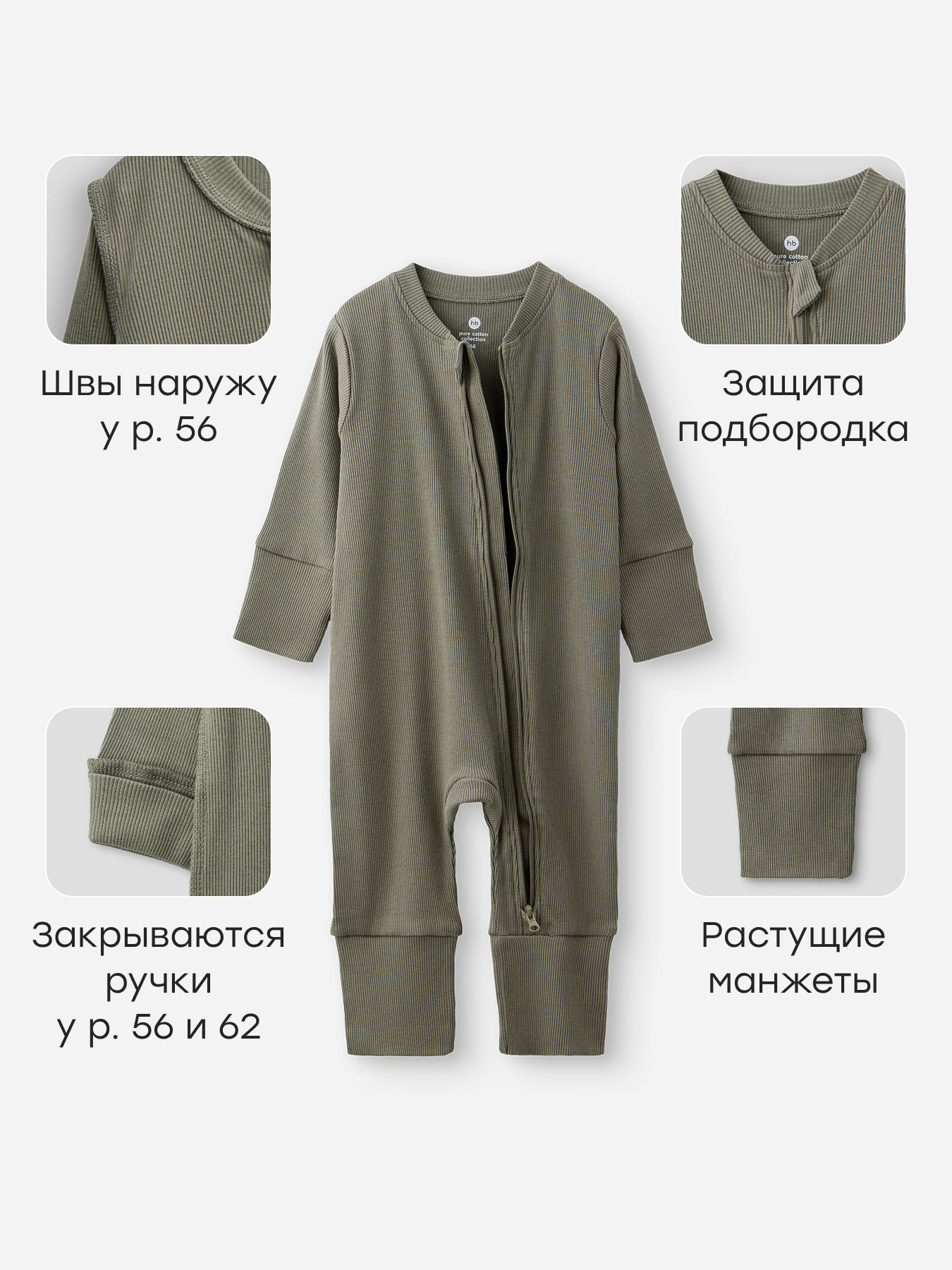 Комбинезон 2 шт Happy Baby 90136-0_green - фото 3