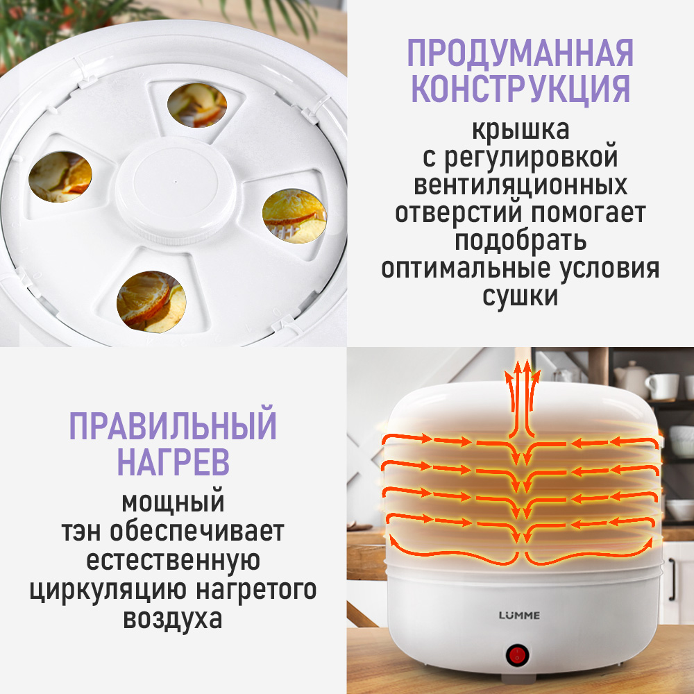 Электросушилка для овощей LUMME LFD-105PP - фото 2