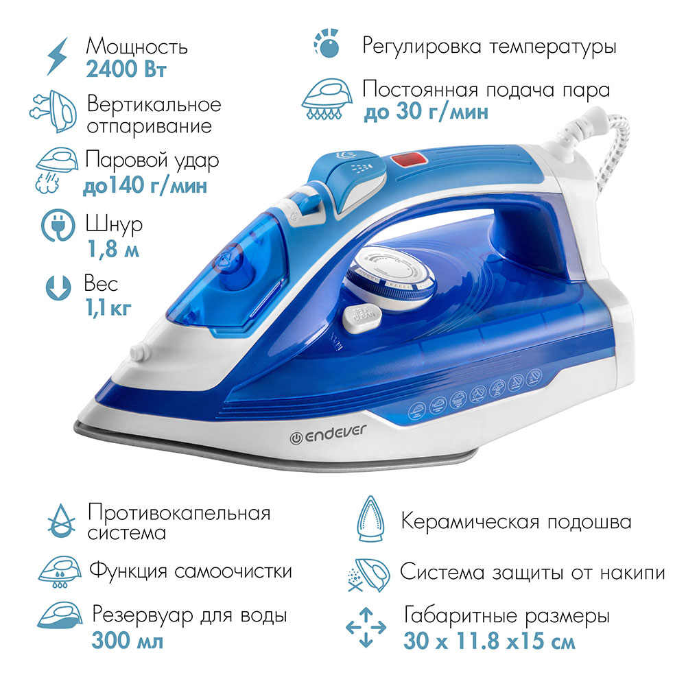 Электрический утюг ENDEVER DELTA-219 - фото 6