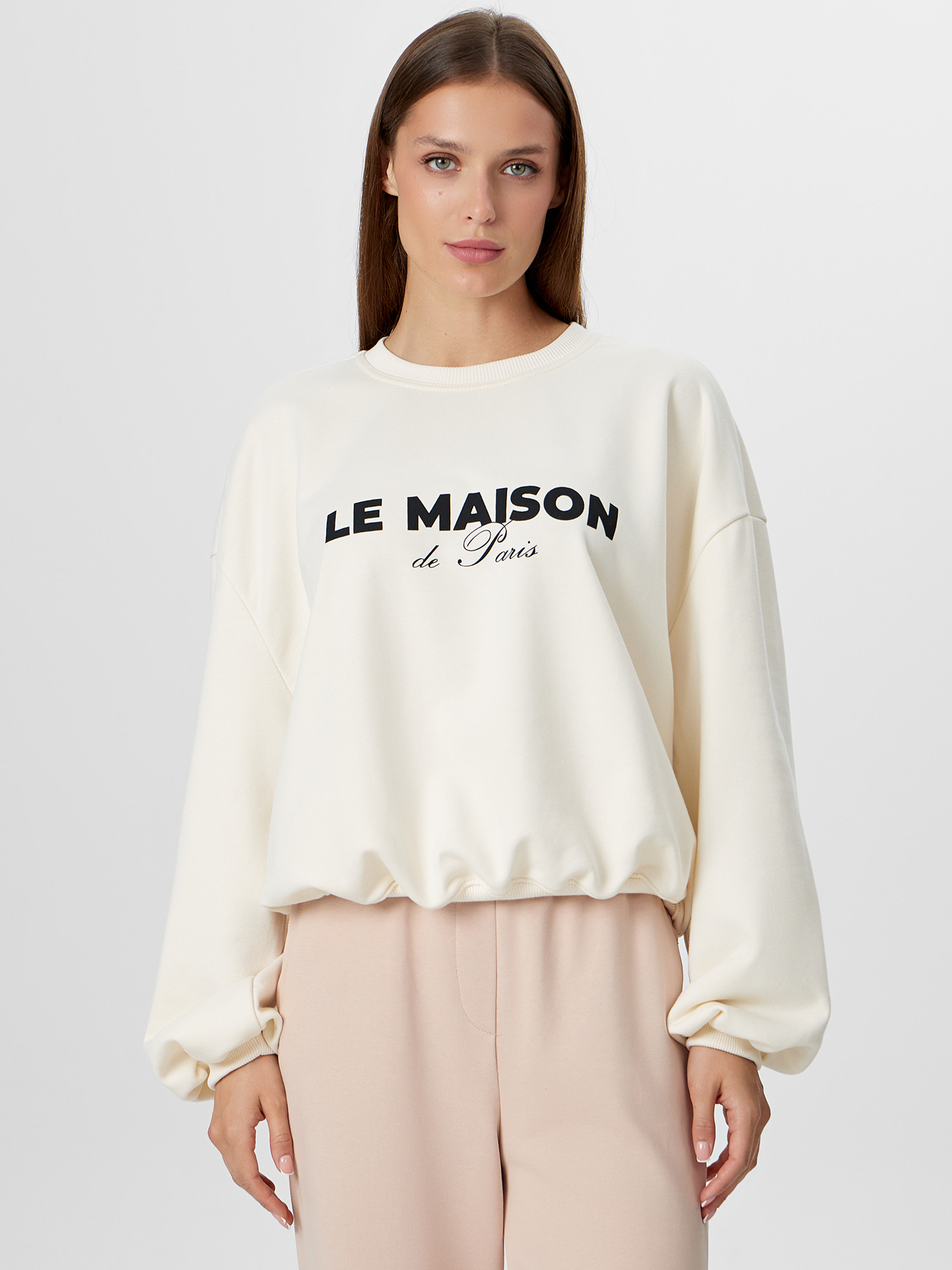 Свитшот Mark Formelle (Марк Формэль) 122935/молочный +печать - фото 1