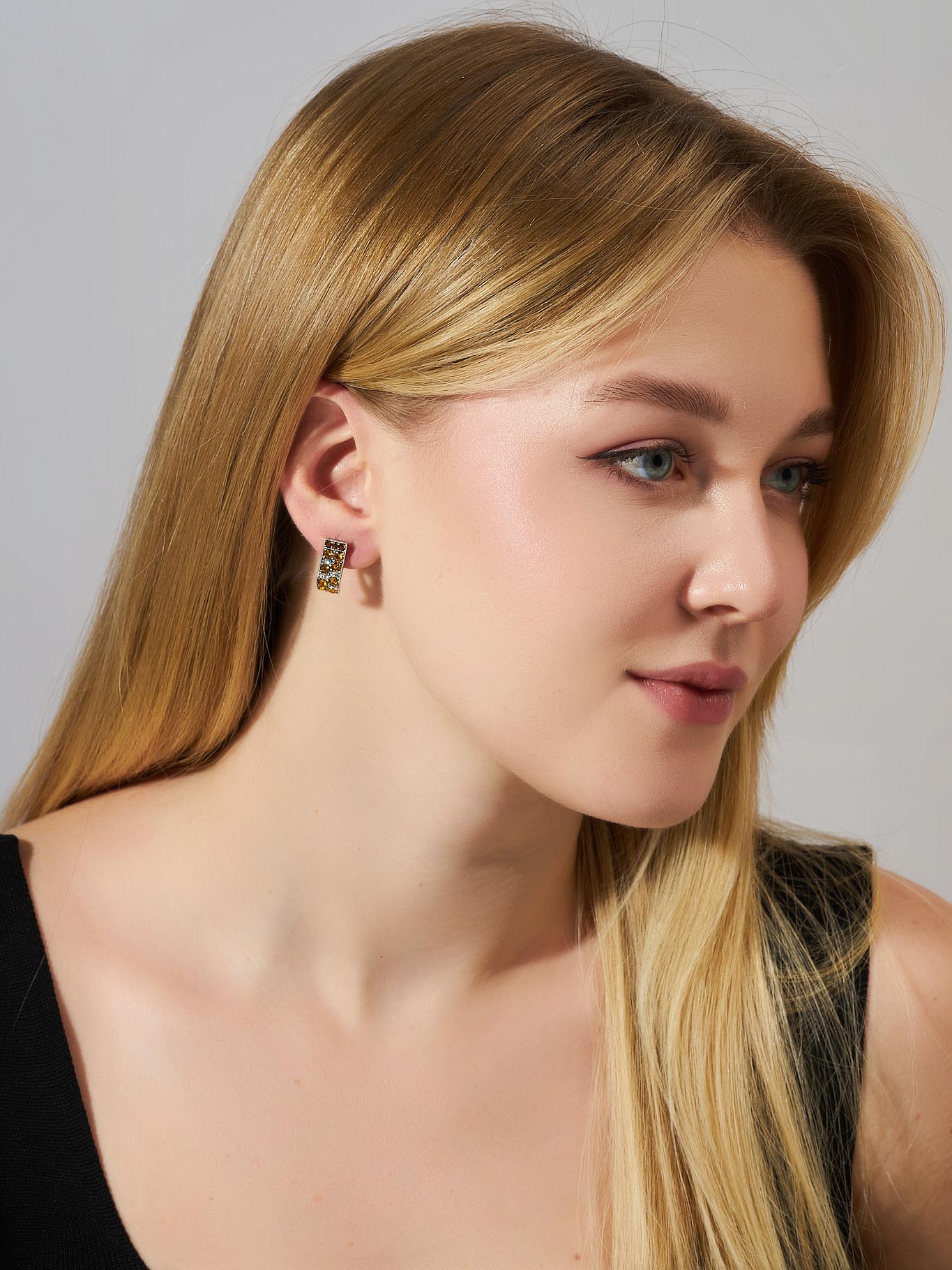 Серьги Shine and Beauty 80710-413-с-стразыоранж - фото 3