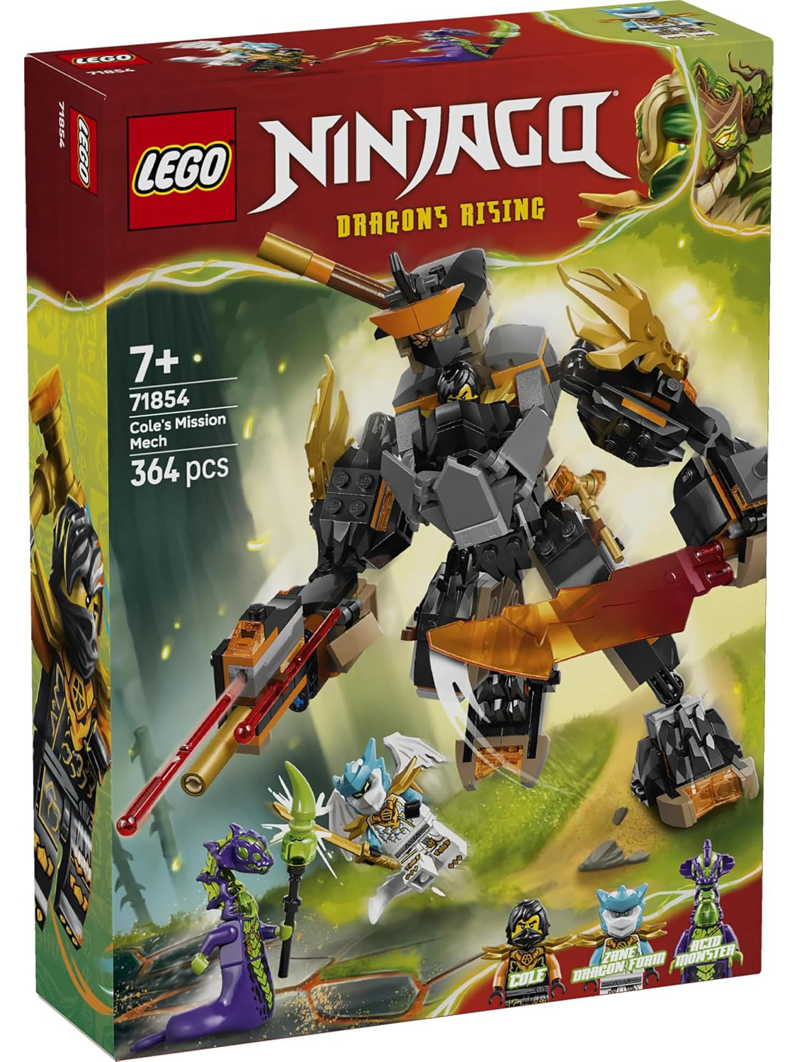 Конструктор LEGO NINJAGO мех Коула и Дракон Зейн 364 дет. - фото 1