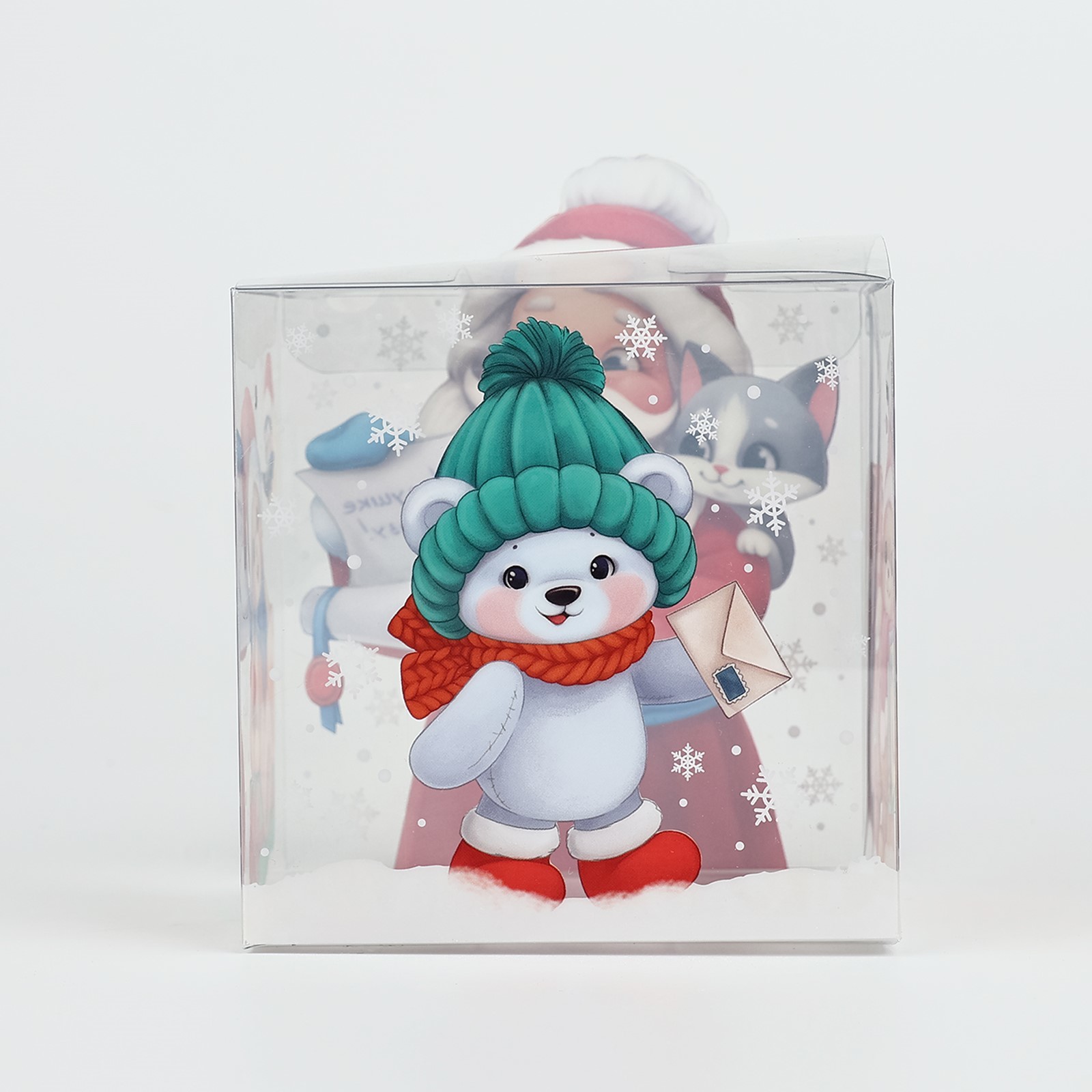 Подарочная коробка ПВС Дарите Счастье "Дед Мороз", 10 х 10 х 10 см - фото 5