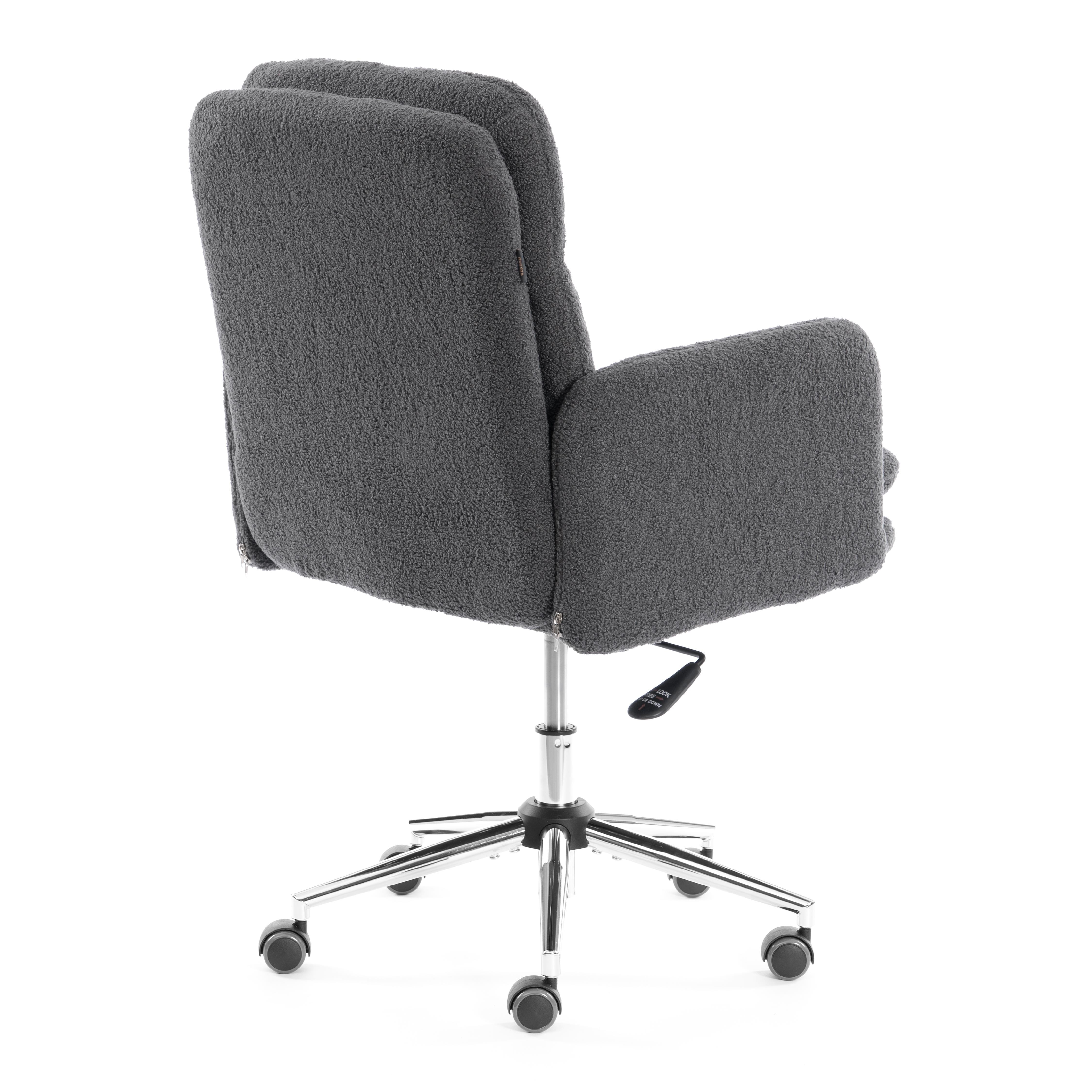 Компьютерное кресло TETCHAIR Dover хром, букле, серый - фото 4