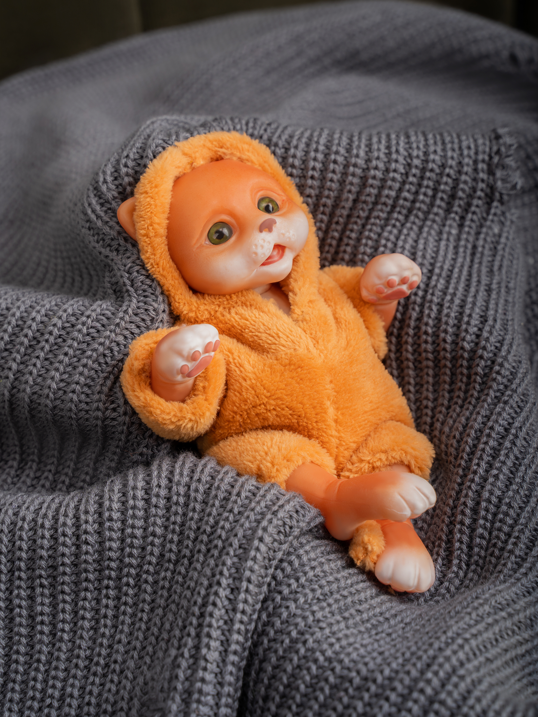 Кукла мини Magic Manufactory Magic Pets Кот реборн рыжий высота 19 см 4631175965854 - фото 15