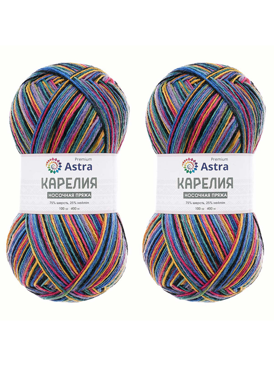 Пряжа для вязания Astra Premium карелия носочная шерсть нейлон 100 гр 400 м цвет 1002 2 мотка - фото 8