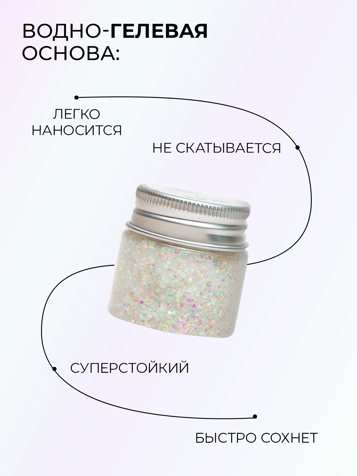 Глиттер-гель блестки SPLASH DIAMOND RAINBOW - фото 3