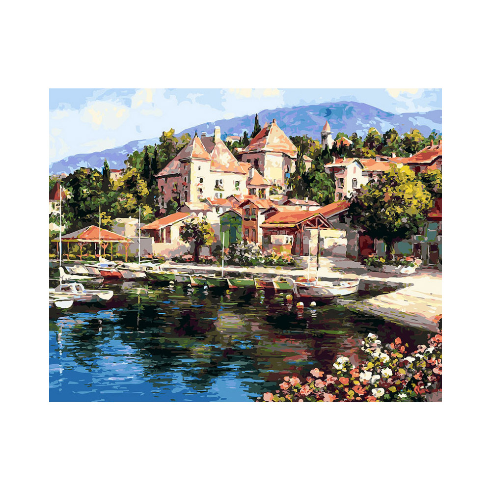 Картина по номерам Белоснежка Лодочная пристань - фото 1