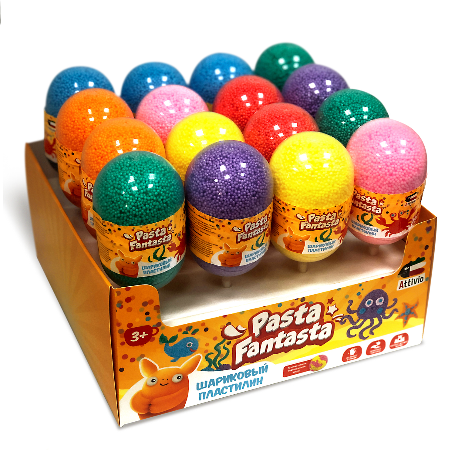 Пластилин Attivio шариковый в ассортименте - фото 2